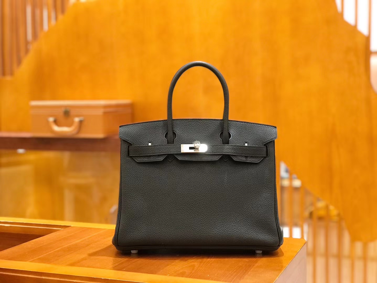Hermès（爱马仕）Birkin 30cm 经典黑 Togo小牛皮 银扣 原版蜜蜡线 顶级手工缝制