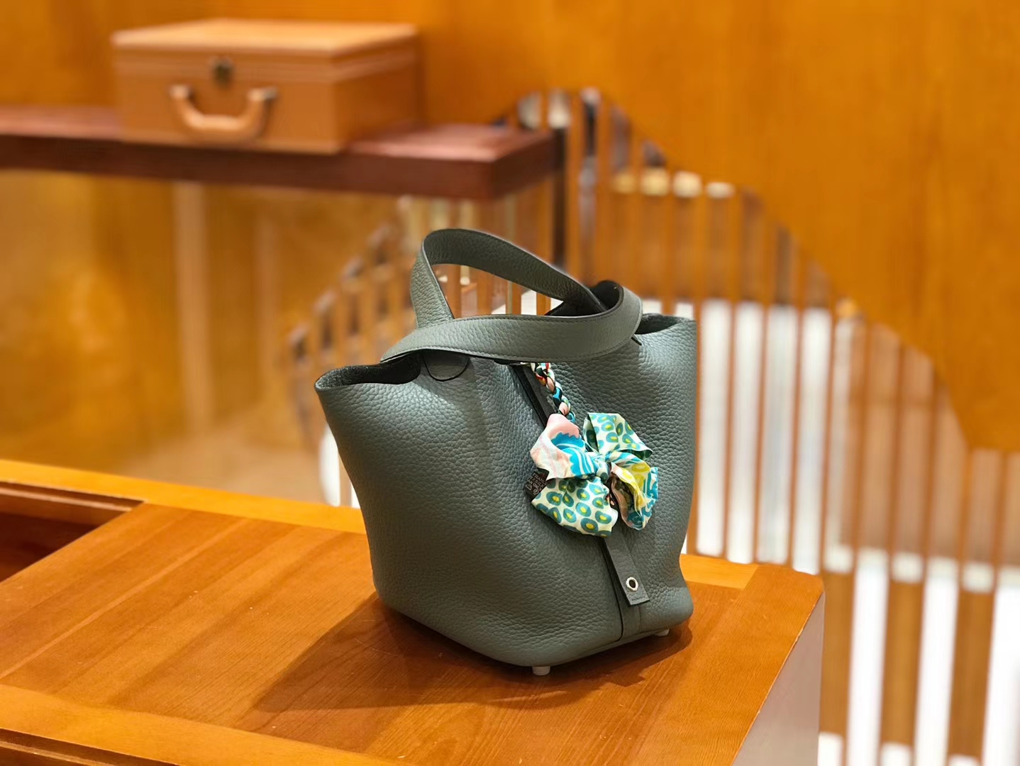 Hermès（爱马仕）Picotin 18cm 杏仁绿 Togo牛皮 银扣 原版蜜蜡线 顶级手工