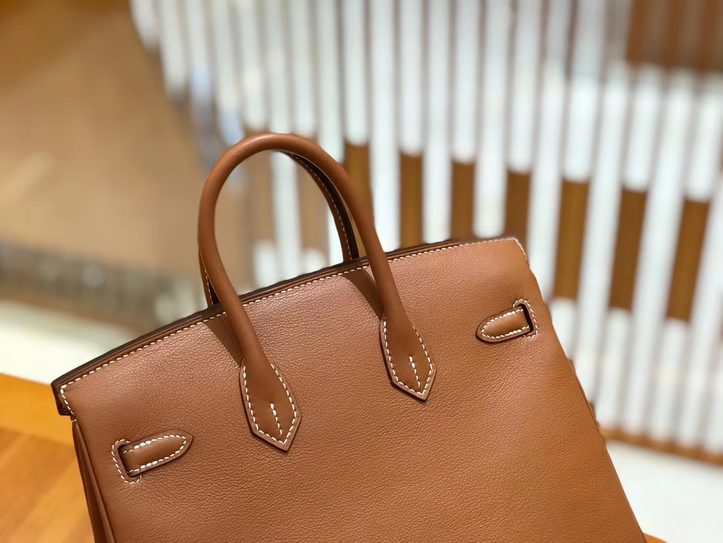 Hermès（爱马仕）Birkin 25cm 金棕 swift牛皮 金扣 原版蜜蜡线 顶级手工缝制