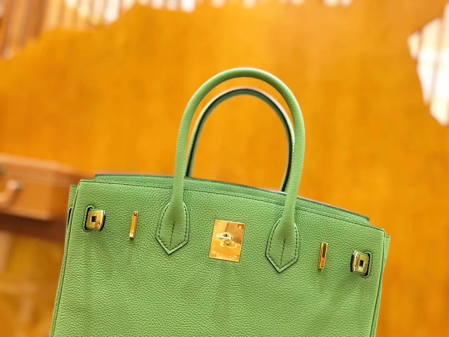 Hermès（爱马仕）Birkin 30cm 牛油果绿 Togo小牛皮 金扣 原版蜜蜡线 顶级手工缝制