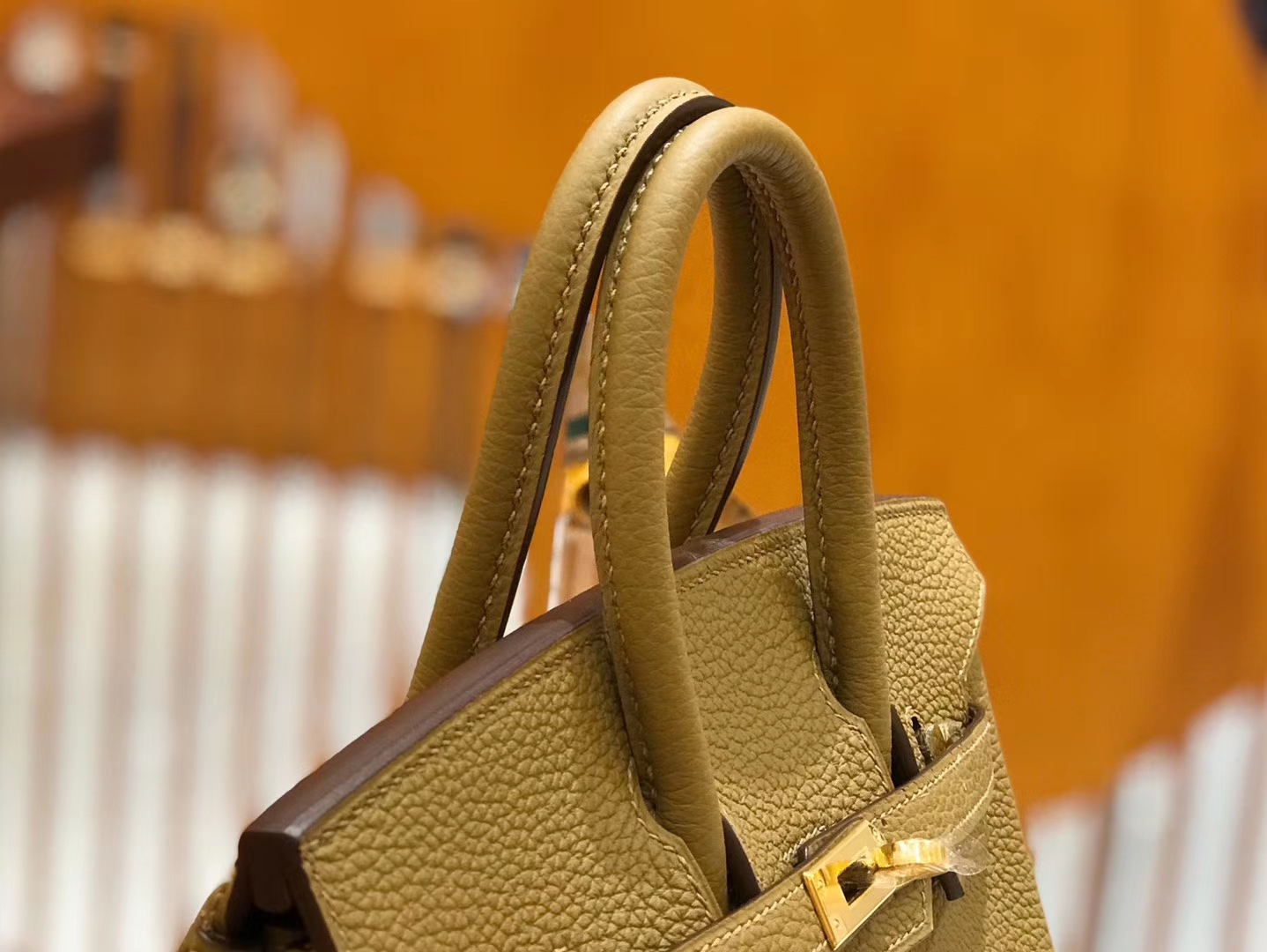 Hermès（爱马仕）Birkin 25cm 大地色 Togo小牛皮 金扣 原版蜜蜡线 顶级手工缝制