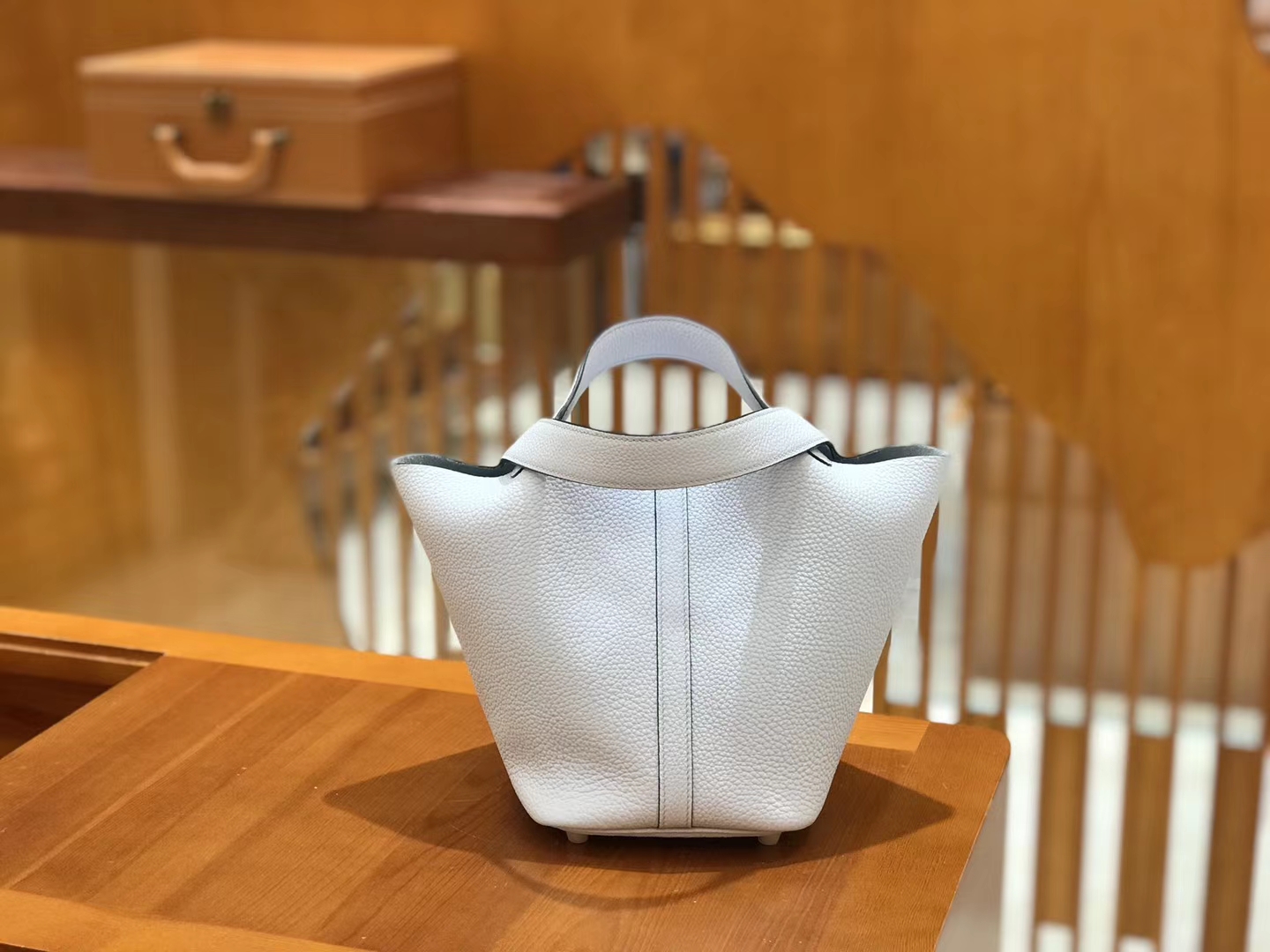 Hermès（爱马仕）Picotin 18cm 雾蓝 Togo牛皮 银扣 原版蜜蜡线 顶级手工
