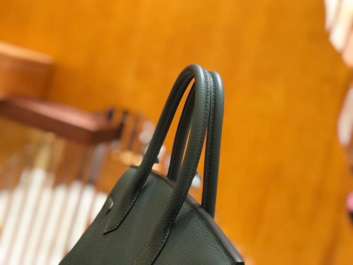 Hermès（爱马仕）Birkin 30cm 松柏绿 Togo小牛皮 银扣 原版蜜蜡线 顶级手工缝制