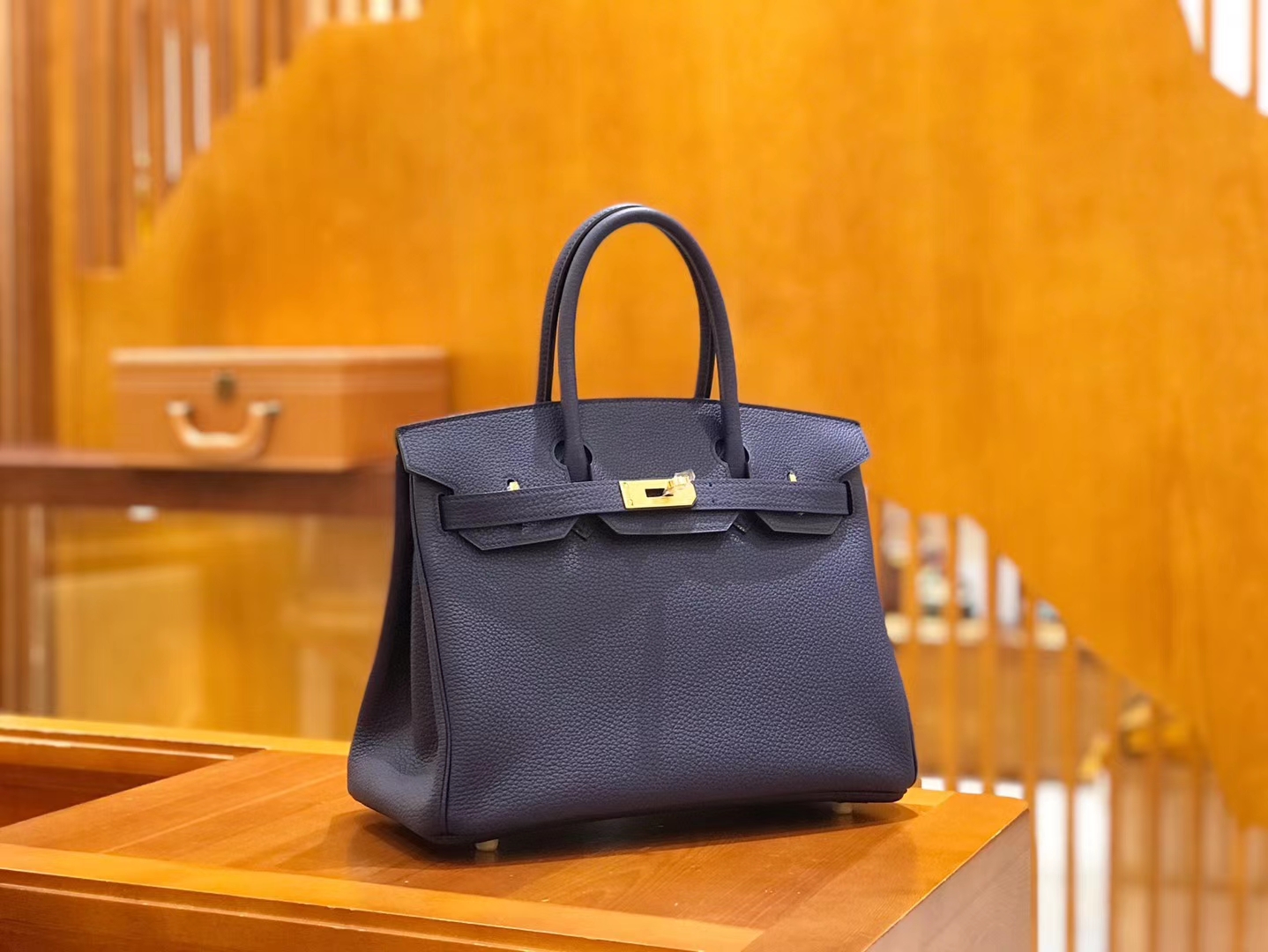 Hermès（爱马仕）Birkin 30cm 鸢尾蓝 Togo小牛皮 金扣 原版蜜蜡线 顶级手工缝制