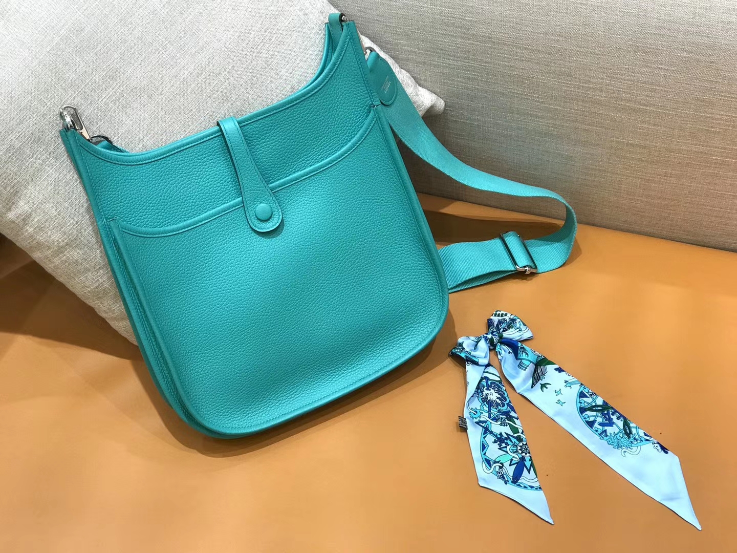 Hermès（爱马仕）伊芙琳 29cm 维罗纳绿 TC大牛皮 银扣 原版蜜蜡线 顶级手工 现货