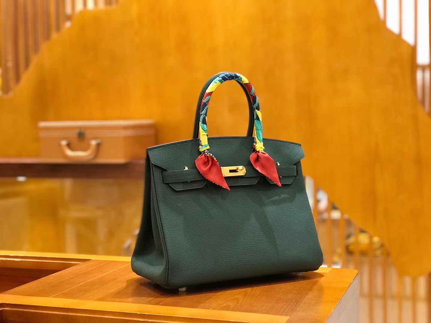 Hermès（爱马仕）Birkin 30cm 松柏绿 Togo小牛皮 金扣 原版蜜蜡线 顶级手工缝制
