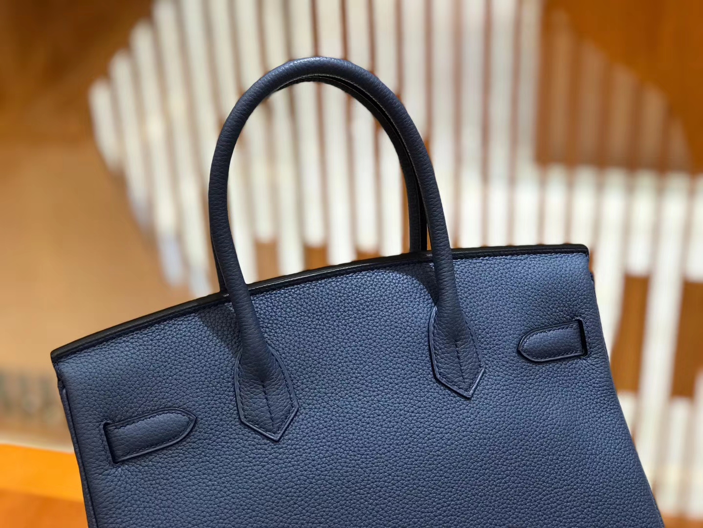 Hermès（爱马仕）Birkin 30cm 明兰色 Togo小牛皮 金扣 原版蜜蜡线 顶级手工缝制