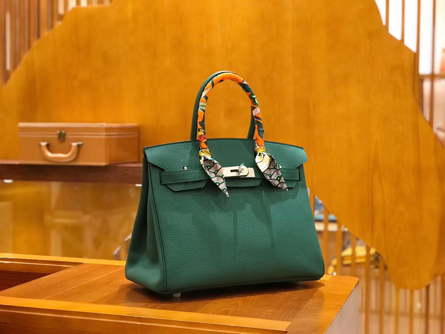 Hermès（爱马仕）Birkin 30cm 孔雀绿 Togo小牛皮 银扣 原版蜜蜡线 顶级手工缝制