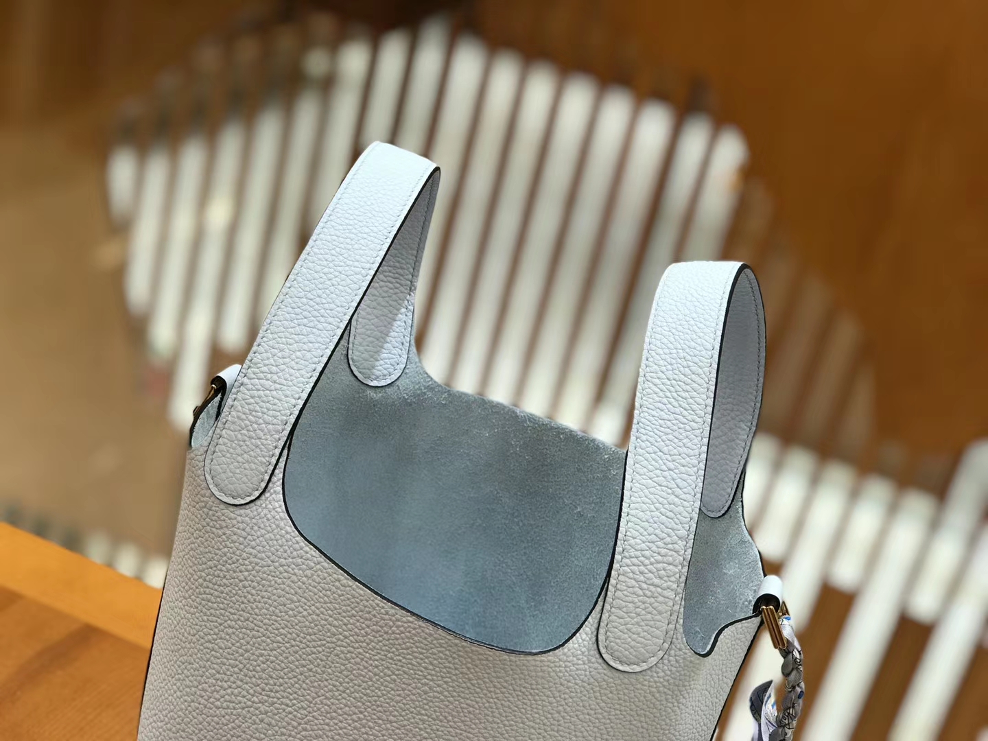 Hermès（爱马仕）Picotin 18cm 雾蓝 Togo牛皮 银扣 原版蜜蜡线 顶级手工