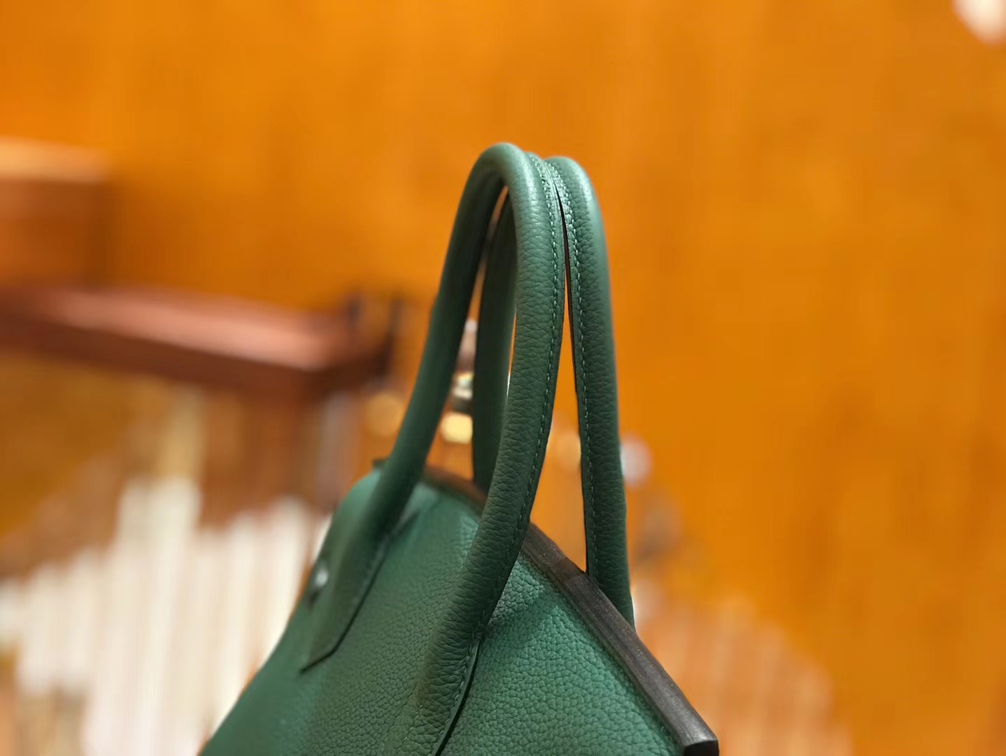 Hermès（爱马仕）Birkin 30cm 孔雀绿 森林绿 Togo小牛皮 金扣 原版蜜蜡线 顶级手工缝制