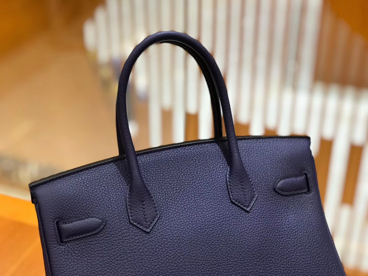 Hermès（爱马仕）Birkin 30cm 鸢尾蓝 Togo小牛皮 金扣 原版蜜蜡线 顶级手工缝制