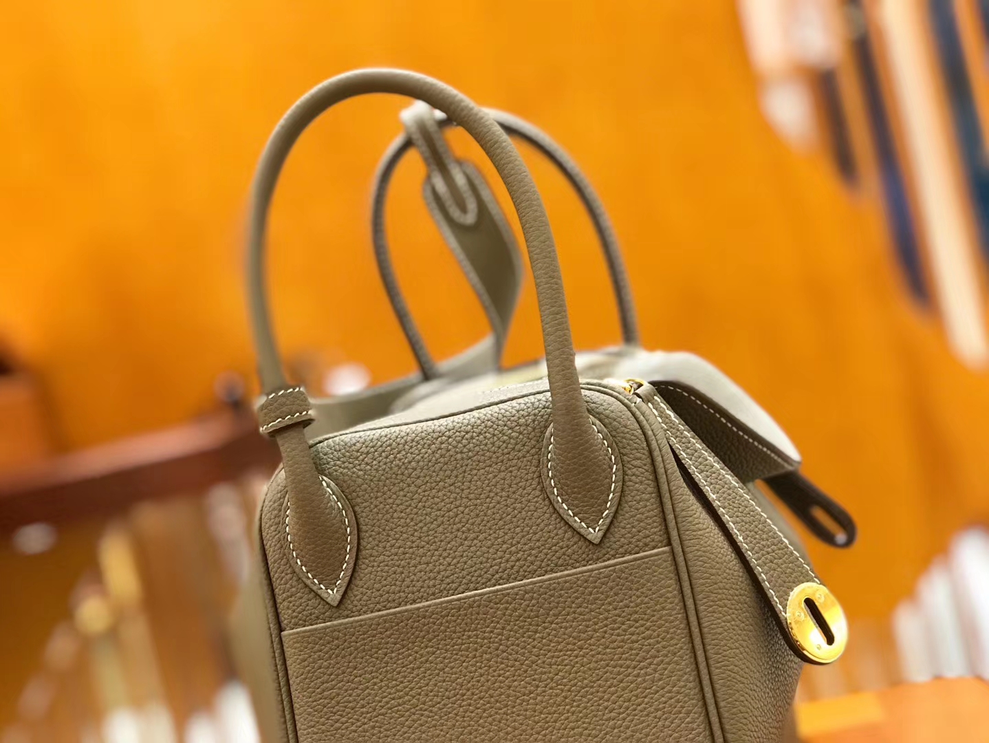 Hermès（爱马仕）Lindy 26cm 大象灰 Togo小牛皮 金扣 原版蜜蜡线 顶级手工缝制