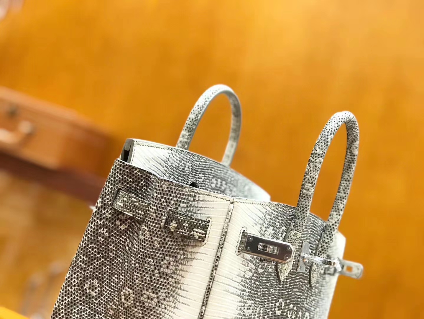 Hermès（爱马仕）Birkin 25cm 原色 南非野生蜥蜴皮 银扣 原版蜜蜡线 顶级手工