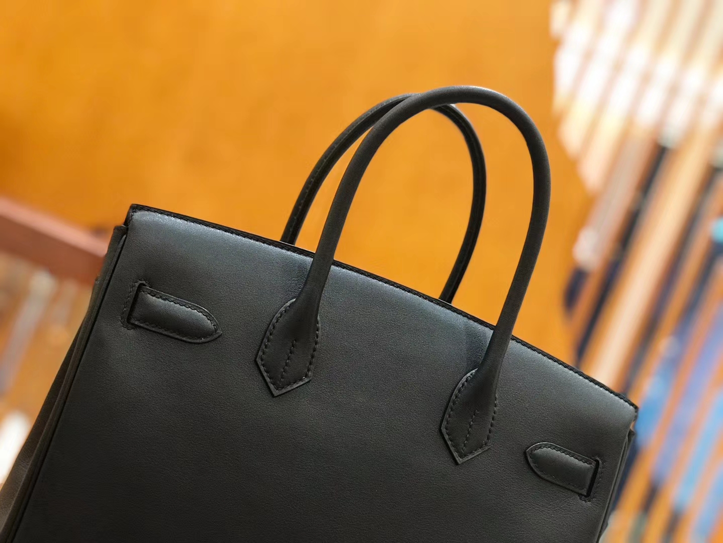 Hermès（爱马仕）Birkin 30cm 经典黑 Swift 牛皮 金扣 原版蜜蜡线 顶级手工缝制