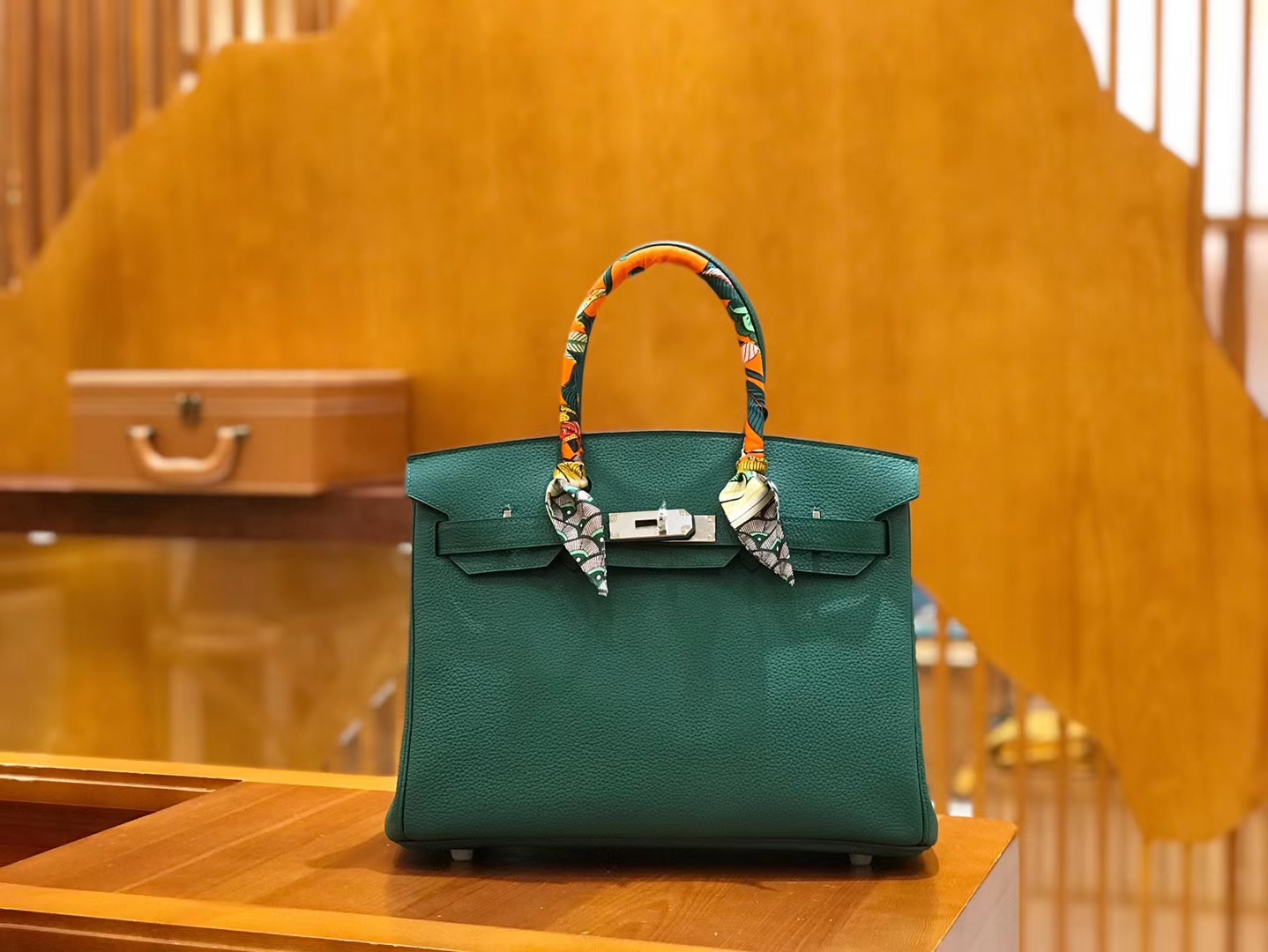 Hermès（爱马仕）Birkin 30cm 孔雀绿 Togo小牛皮 银扣 原版蜜蜡线 顶级手工缝制