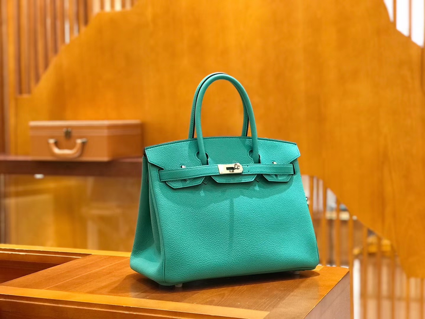 Hermès（爱马仕）Birkin 30cm 维罗纳绿 Togo小牛皮 银扣 原版蜜蜡线 顶级手工缝制