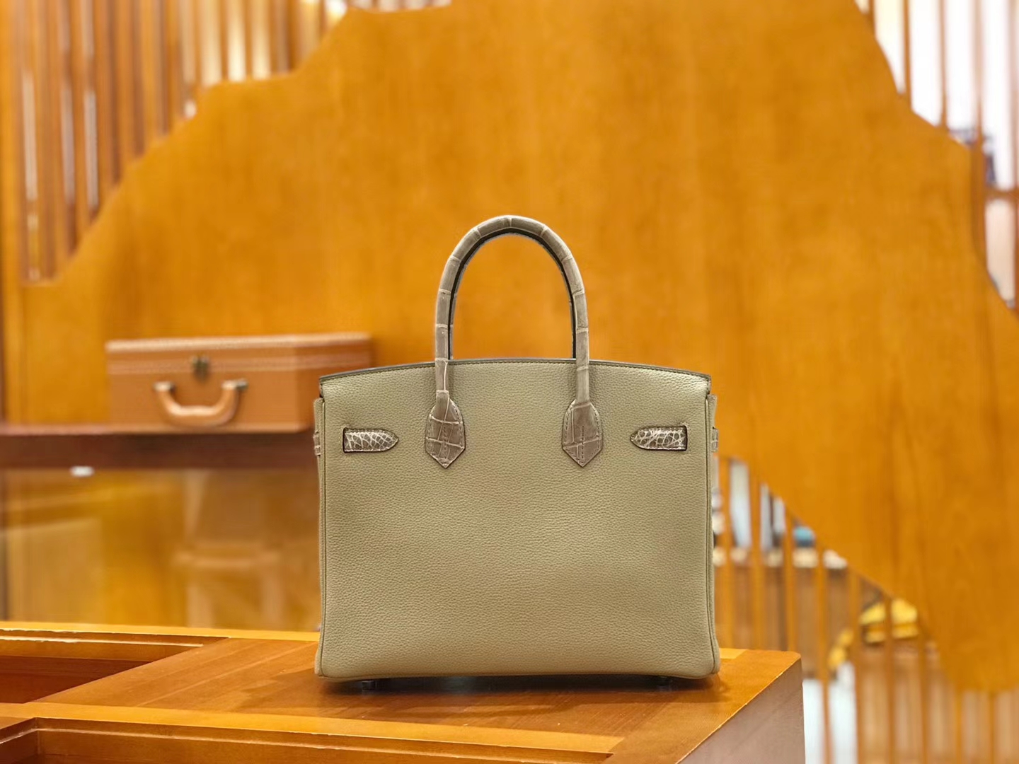 Hermès（爱马仕）Birkin Touch 30cm 斑鸠灰 一级鳄鱼皮拼Togo牛皮 原版蜜蜡线 顶级手工