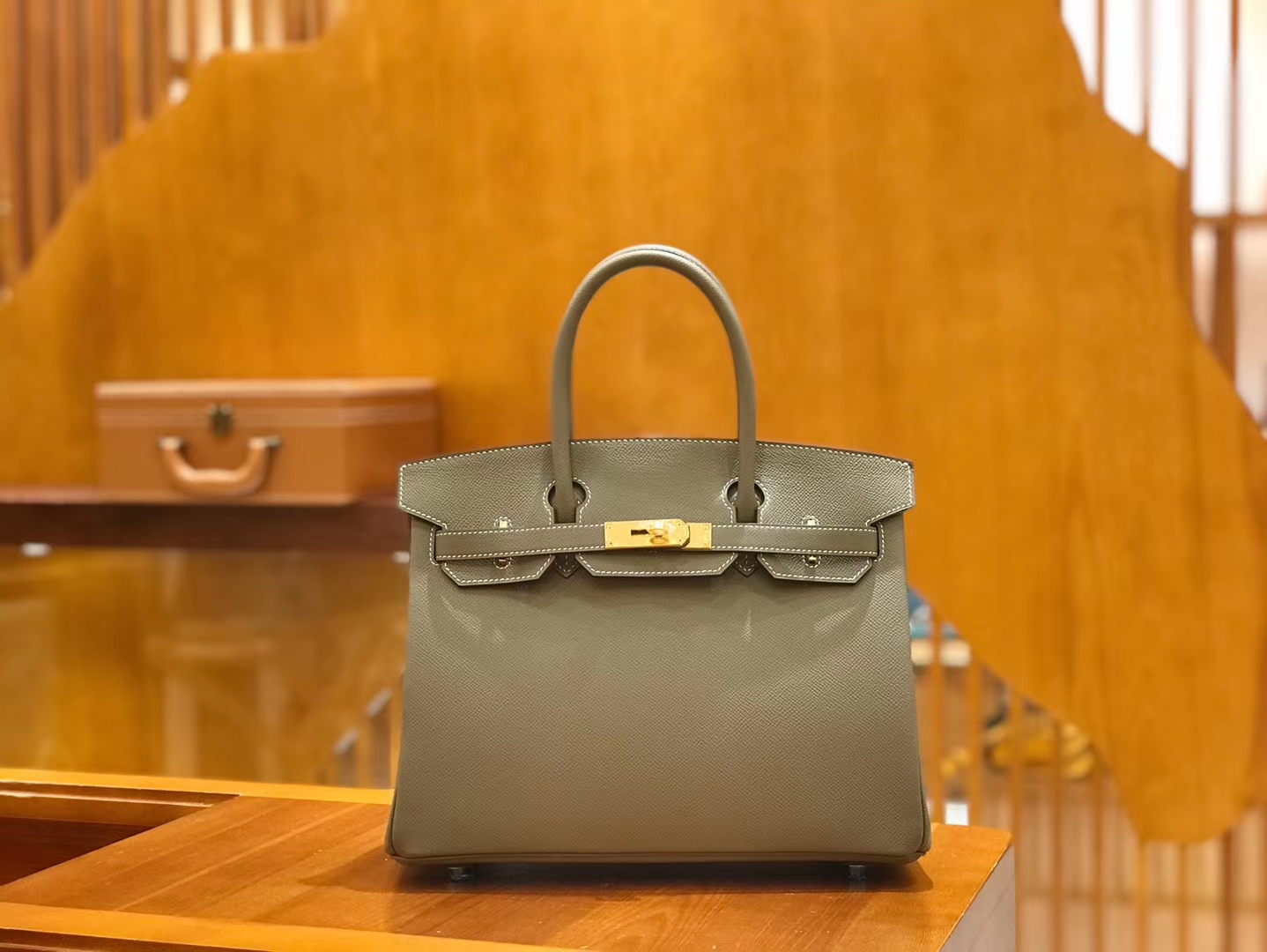 Hermès（爱马仕）Birkin 30cm 斑鸠灰 Epsom掌纹小牛皮 金扣 原版蜜蜡线 顶级手工缝制