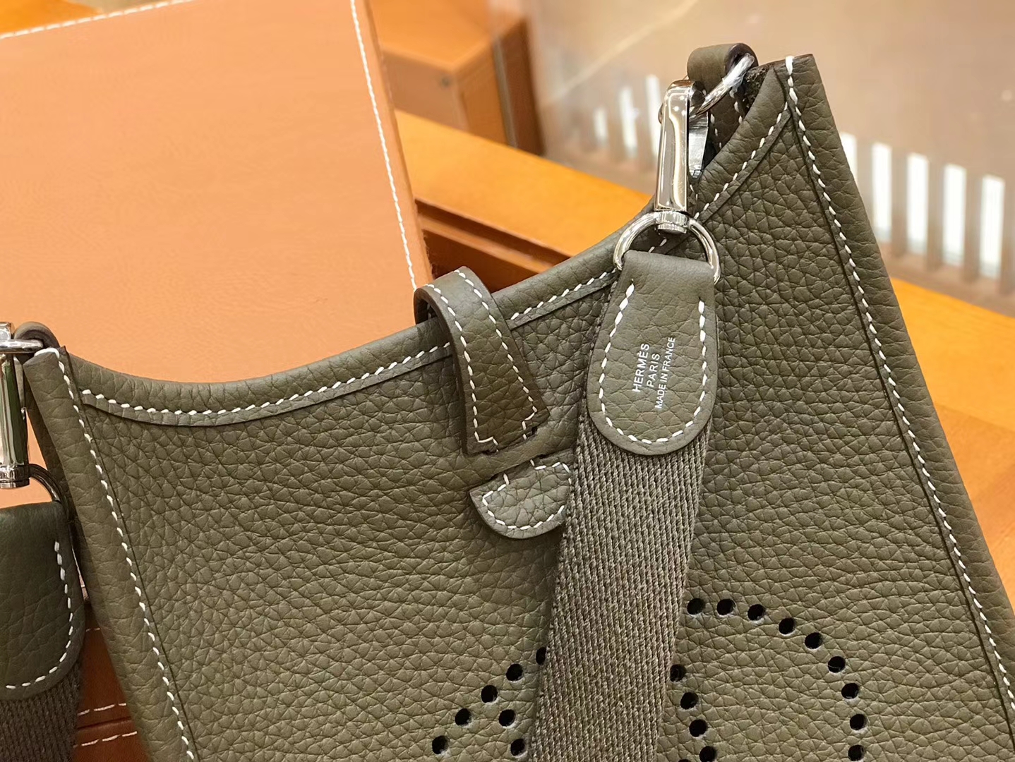 Hermès（爱马仕）伊芙琳 17cm 大象灰 TC大牛皮 银扣 原版蜜蜡线 顶级手工 现货