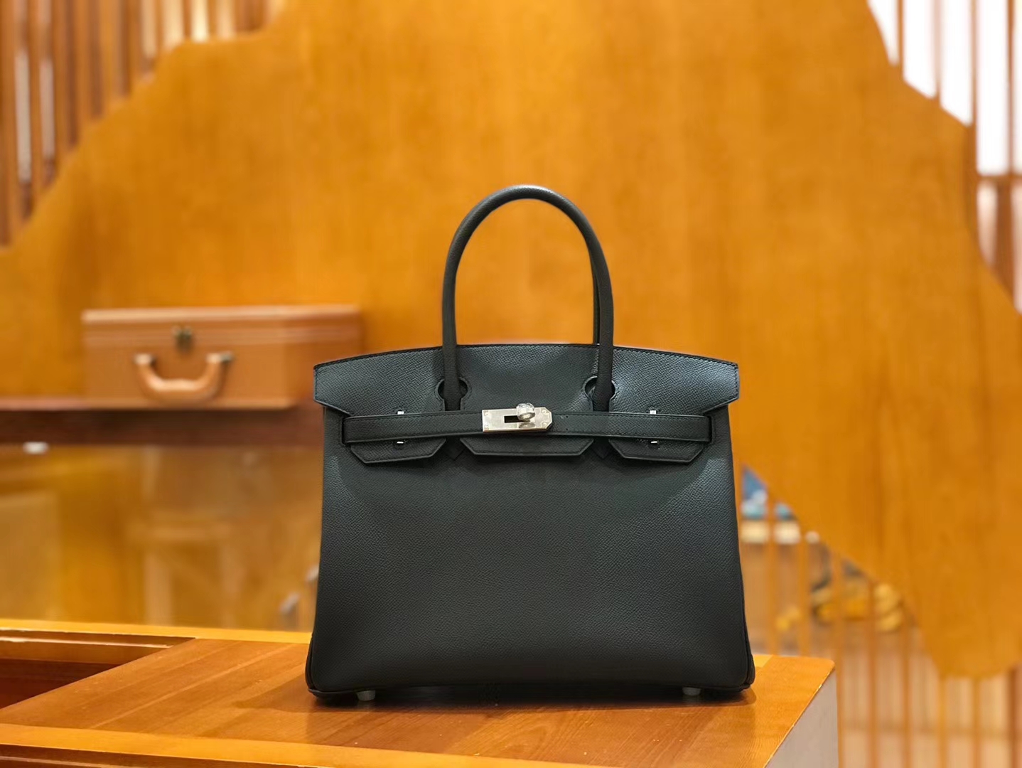 Hermès（爱马仕）Birkin 30cm 经典黑 Epsom掌纹小牛皮 银扣 原版蜜蜡线 顶级手工缝制