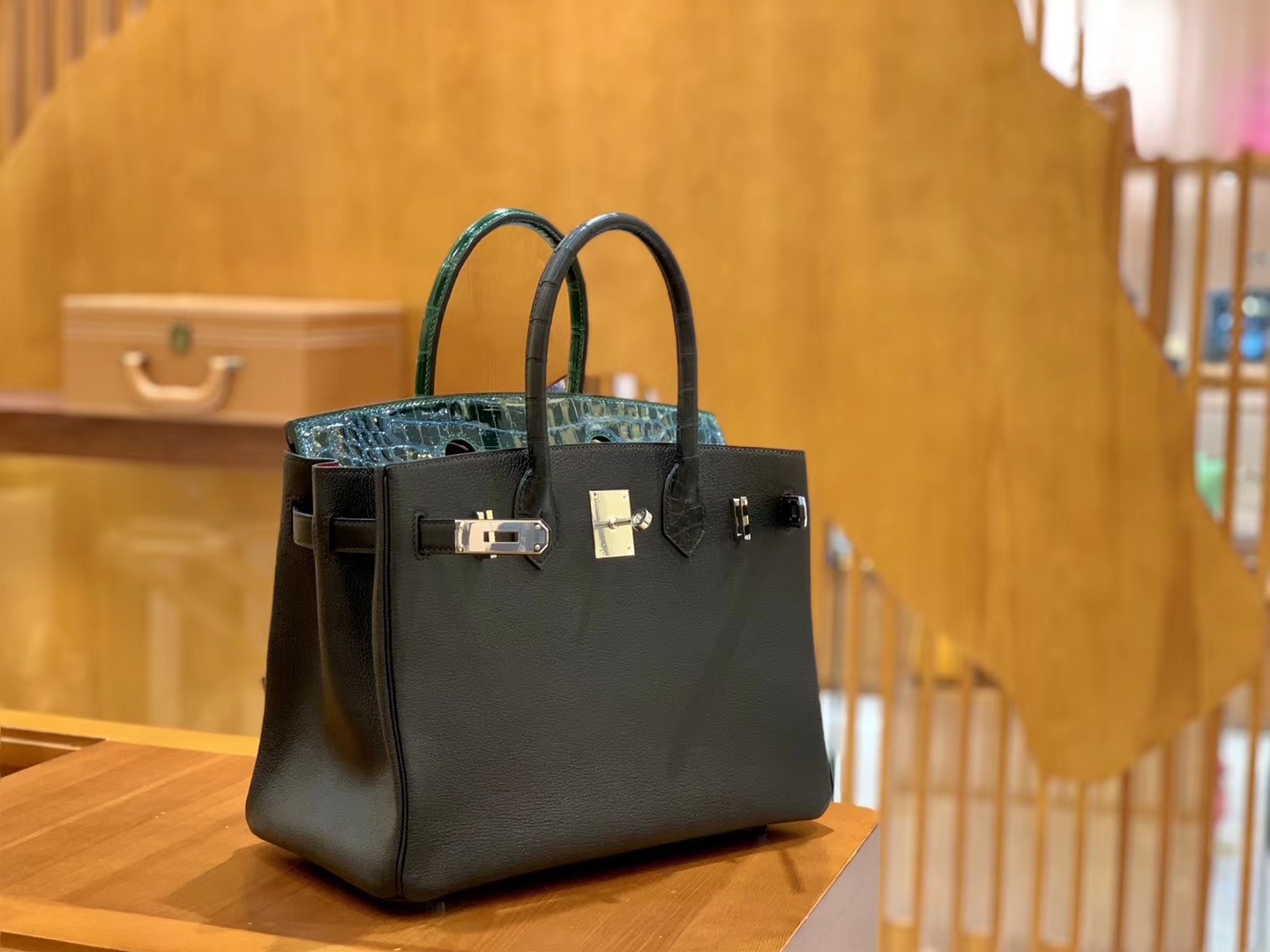 Hermès（爱马仕）Birkin 30cm 三拼皮三拼色 尼罗鳄鱼皮拼山羊皮 原版蜜蜡线 现货