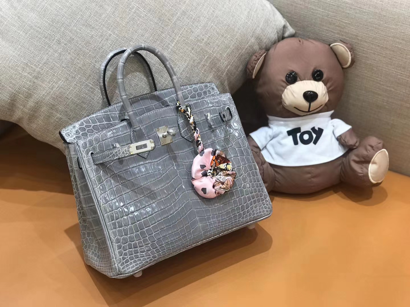 Hermès（爱马仕）Birkin 25cm 巴黎灰 一级尼罗鳄 银扣 原版蜜蜡线 顶级手工