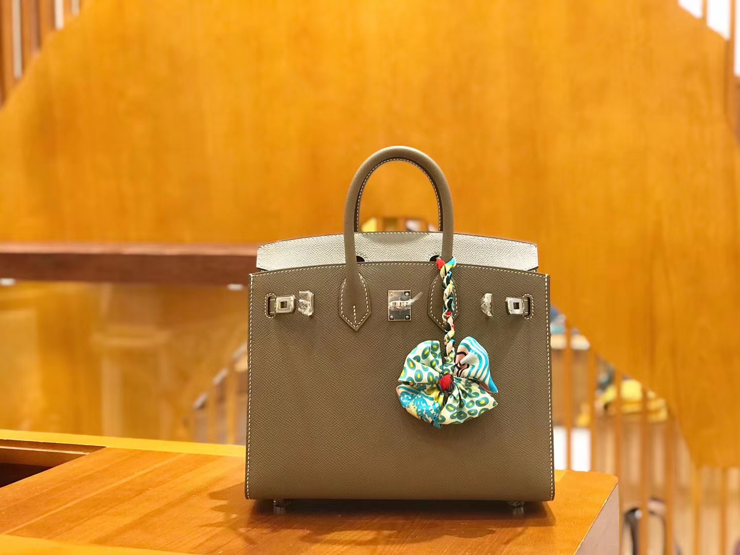 Hermès（爱马仕）Birkin 25cm 大象灰 Epsom 掌纹小牛皮 银扣 原版蜜蜡线 顶级手缝