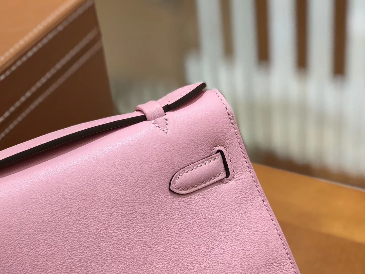 Hermès（爱马仕）Mini kelly 22cm Q粉 Swift 牛皮 银扣 原版蜜蜡线 顶级手缝