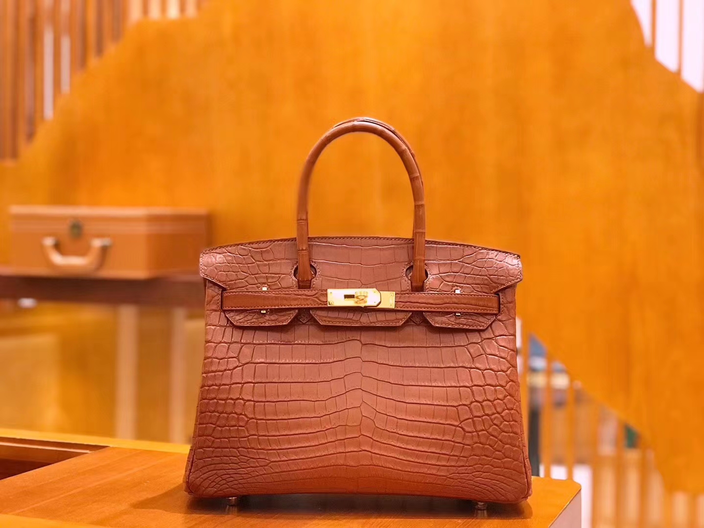 Hermès（爱马仕）Birkin 30cm 焦糖棕 尼罗鳄鱼皮 金扣 原版蜜蜡线 顶级手缝 现货