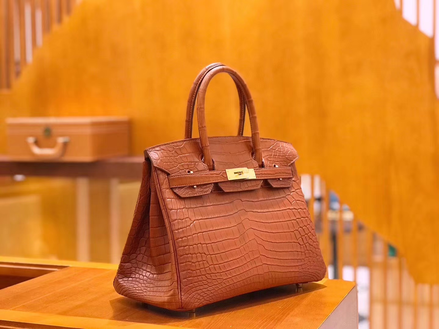 Hermès（爱马仕）Birkin 30cm 焦糖棕 尼罗鳄鱼皮 金扣 原版蜜蜡线 顶级手缝 现货