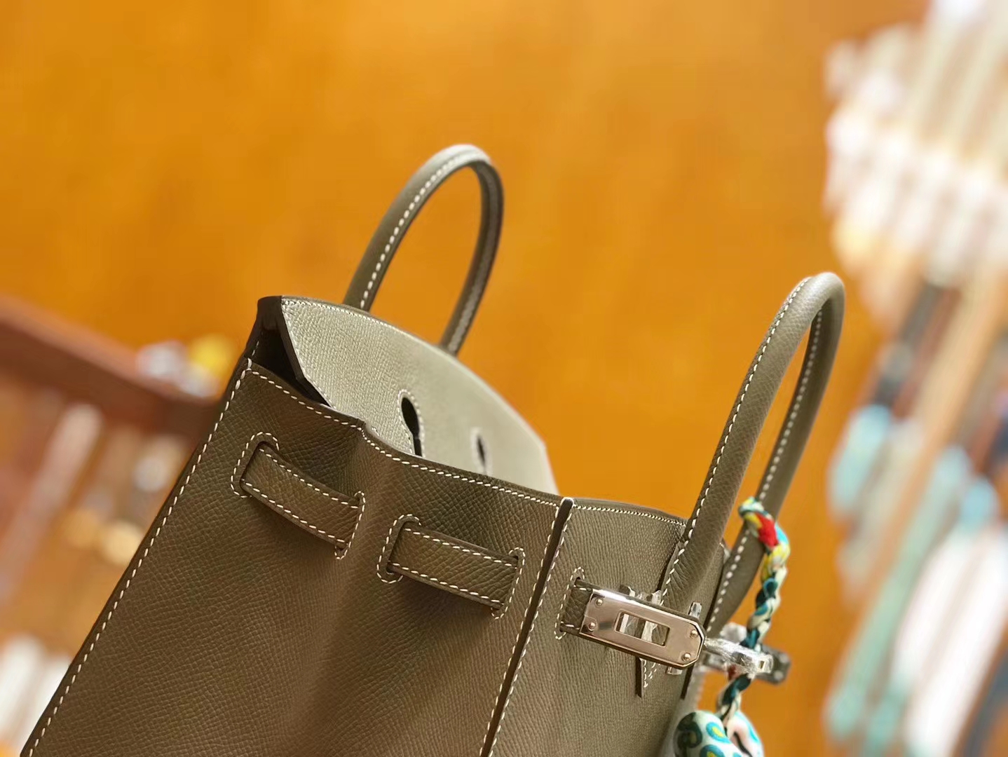 Hermès（爱马仕）Birkin 25cm 大象灰 Epsom 掌纹小牛皮 银扣 原版蜜蜡线 顶级手缝