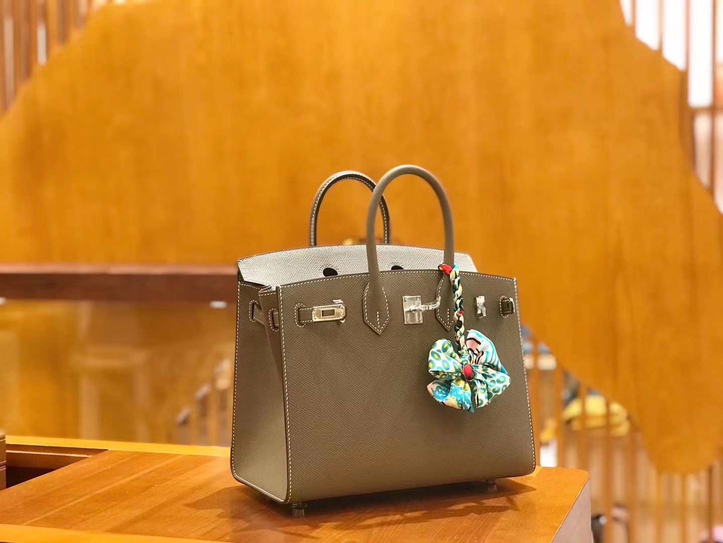 Hermès（爱马仕）Birkin 25cm 大象灰 Epsom 掌纹小牛皮 银扣 原版蜜蜡线 顶级手缝