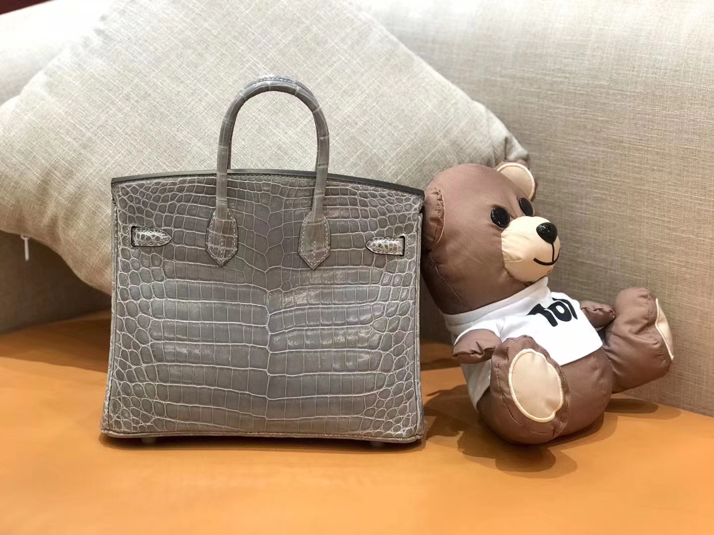 Hermès（爱马仕）Birkin 25cm 巴黎灰 一级尼罗鳄 银扣 原版蜜蜡线 顶级手工