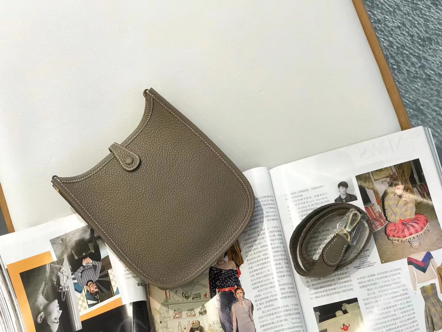 Hermès（爱马仕）伊芙琳17cm 大象灰 Togo牛皮 金扣 原版蜜蜡线 顶级手缝