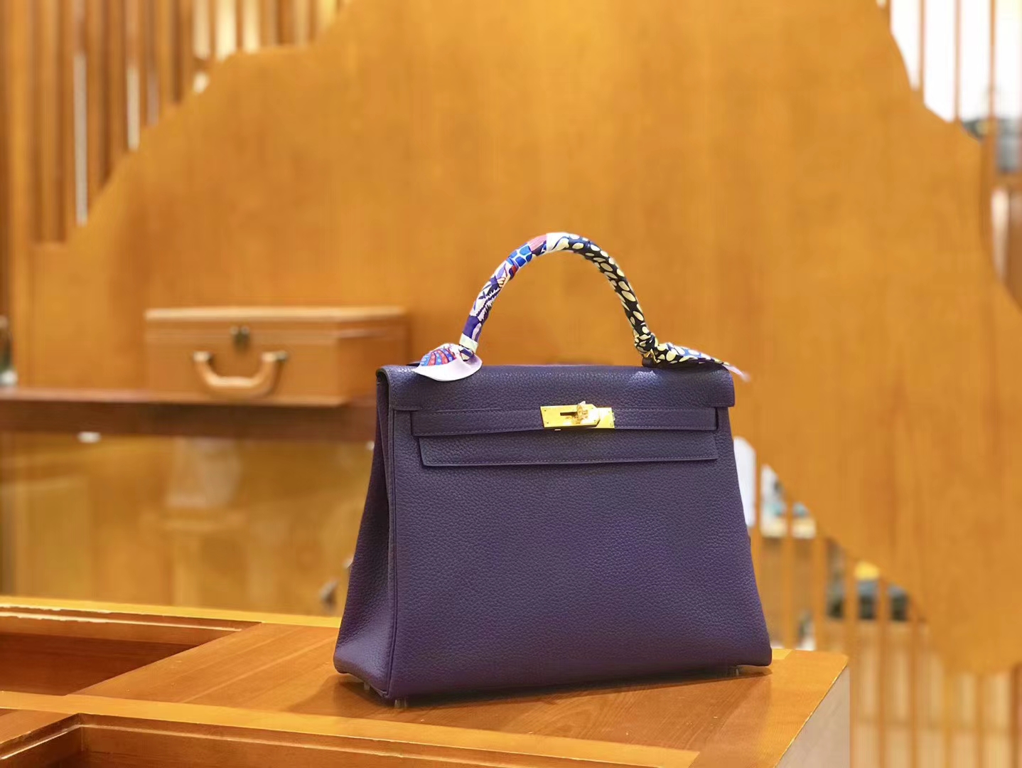 Hermès（爱马仕）Kelly 32cm 梦幻紫 进口togo小牛皮 蜡线 全手工缝制