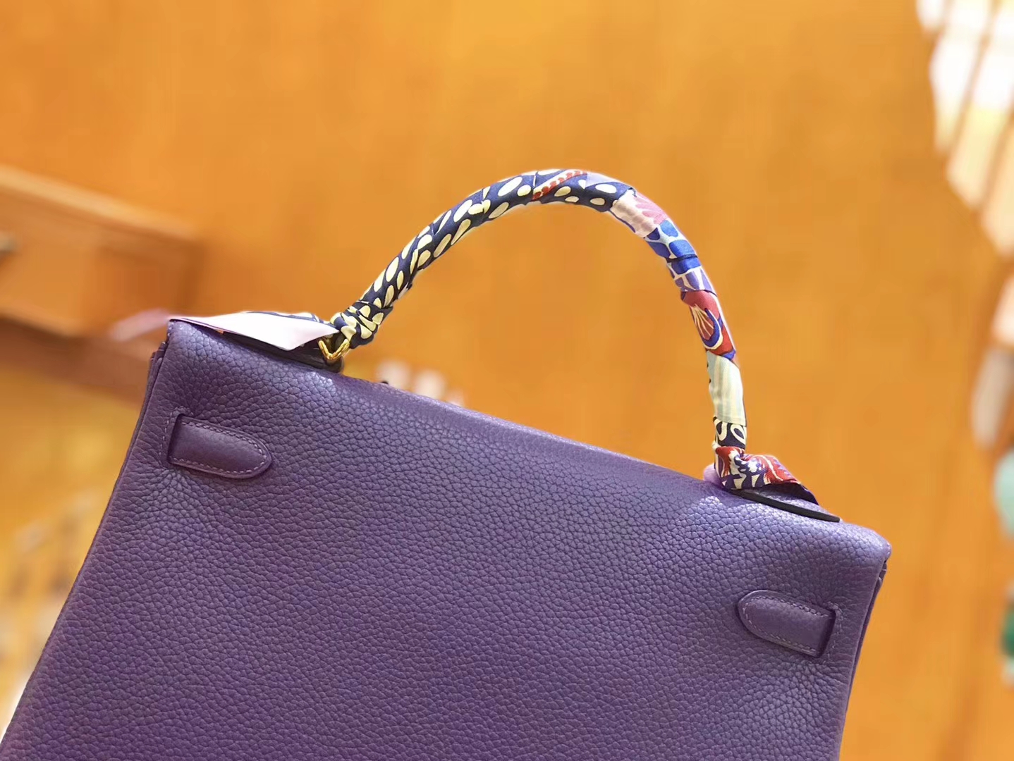 Hermès（爱马仕）Kelly 32cm 梦幻紫 进口togo小牛皮 蜡线 全手工缝制