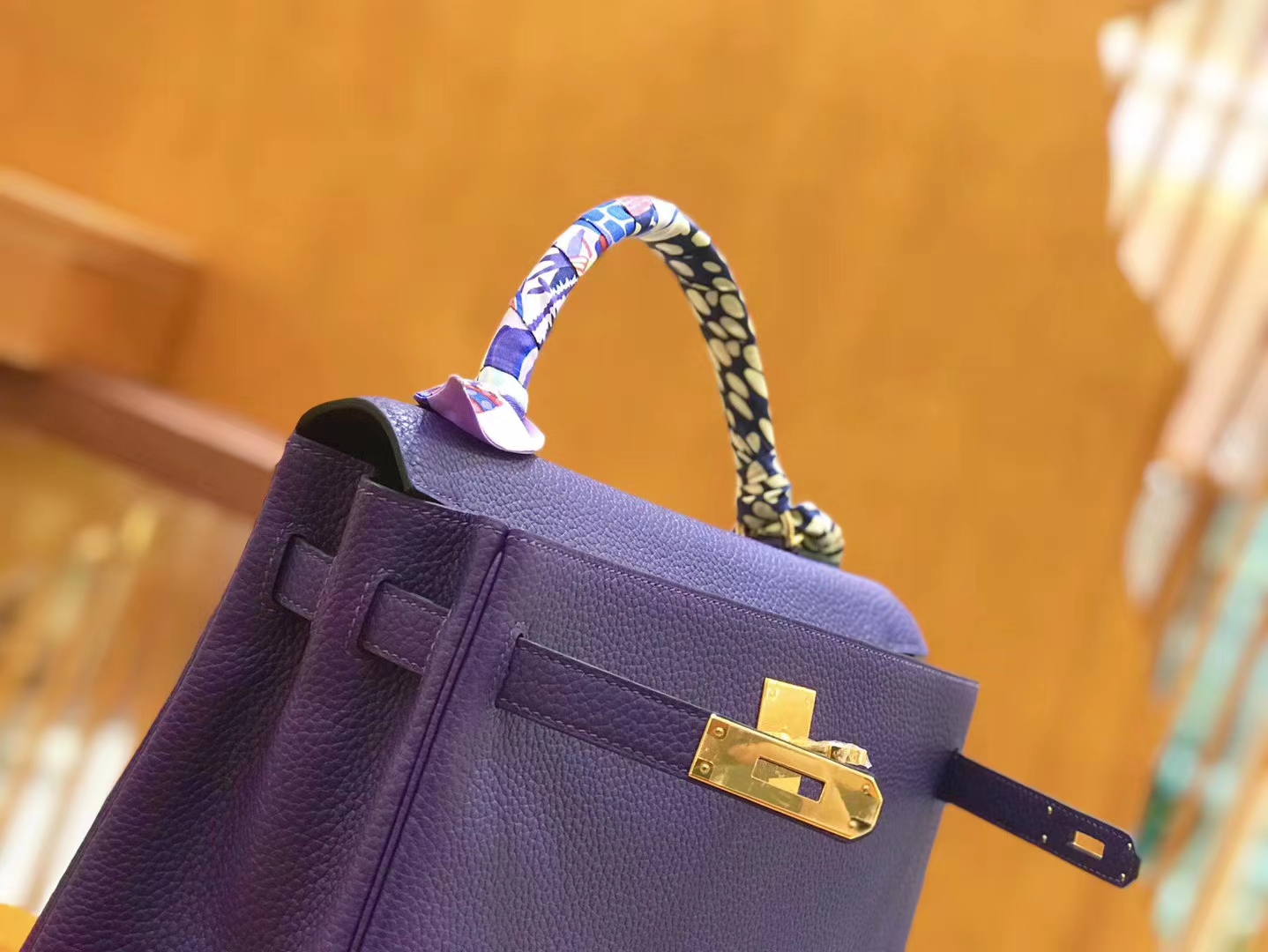 Hermès（爱马仕）Kelly 32cm 梦幻紫 进口togo小牛皮 蜡线 全手工缝制