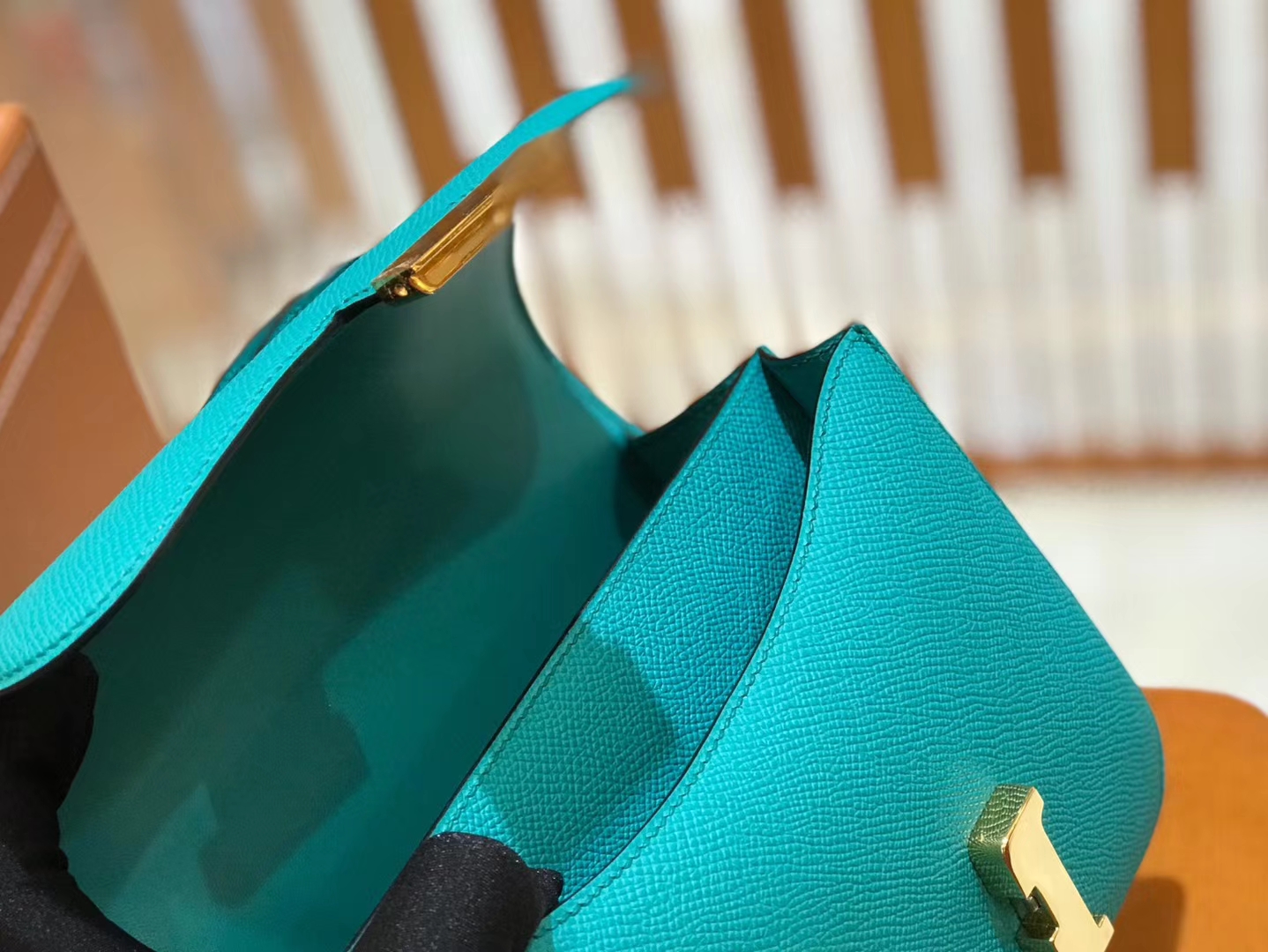Hermès（爱马仕）康斯坦 18cm 维罗纳绿 Epsom 掌纹小牛皮 金扣 原版蜜蜡线 顶级手缝