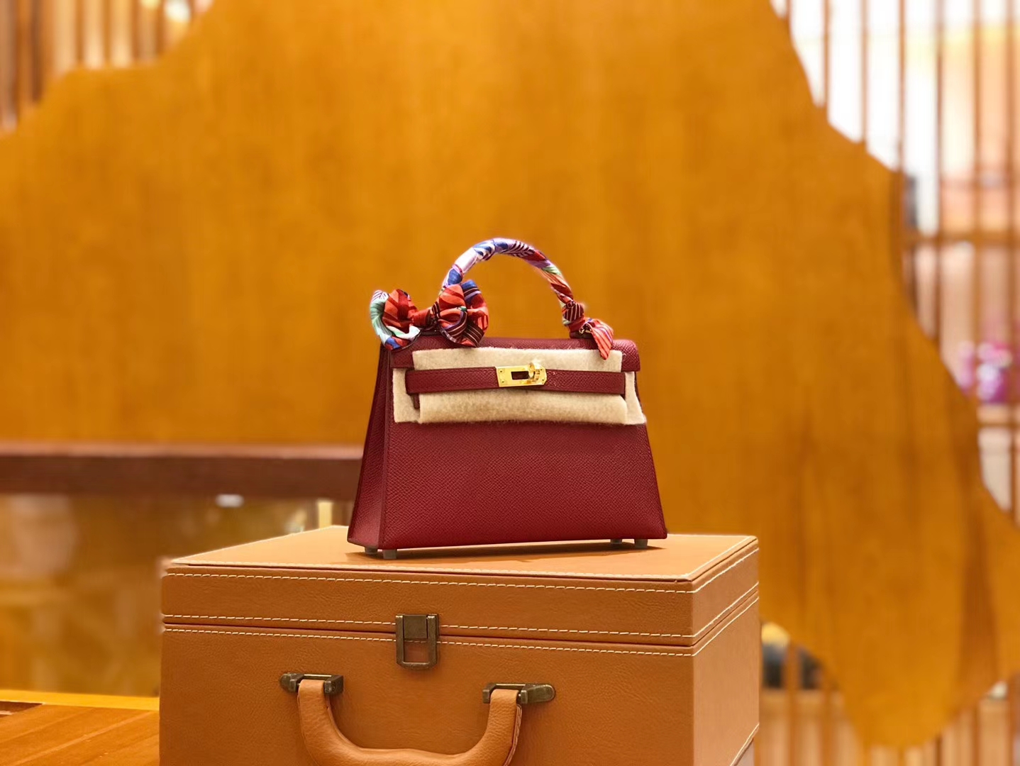 Hermès（爱马仕）Mini kelly 二代 石榴红 Epsom 掌纹小牛皮 金扣 原版蜜蜡线 顶级手缝