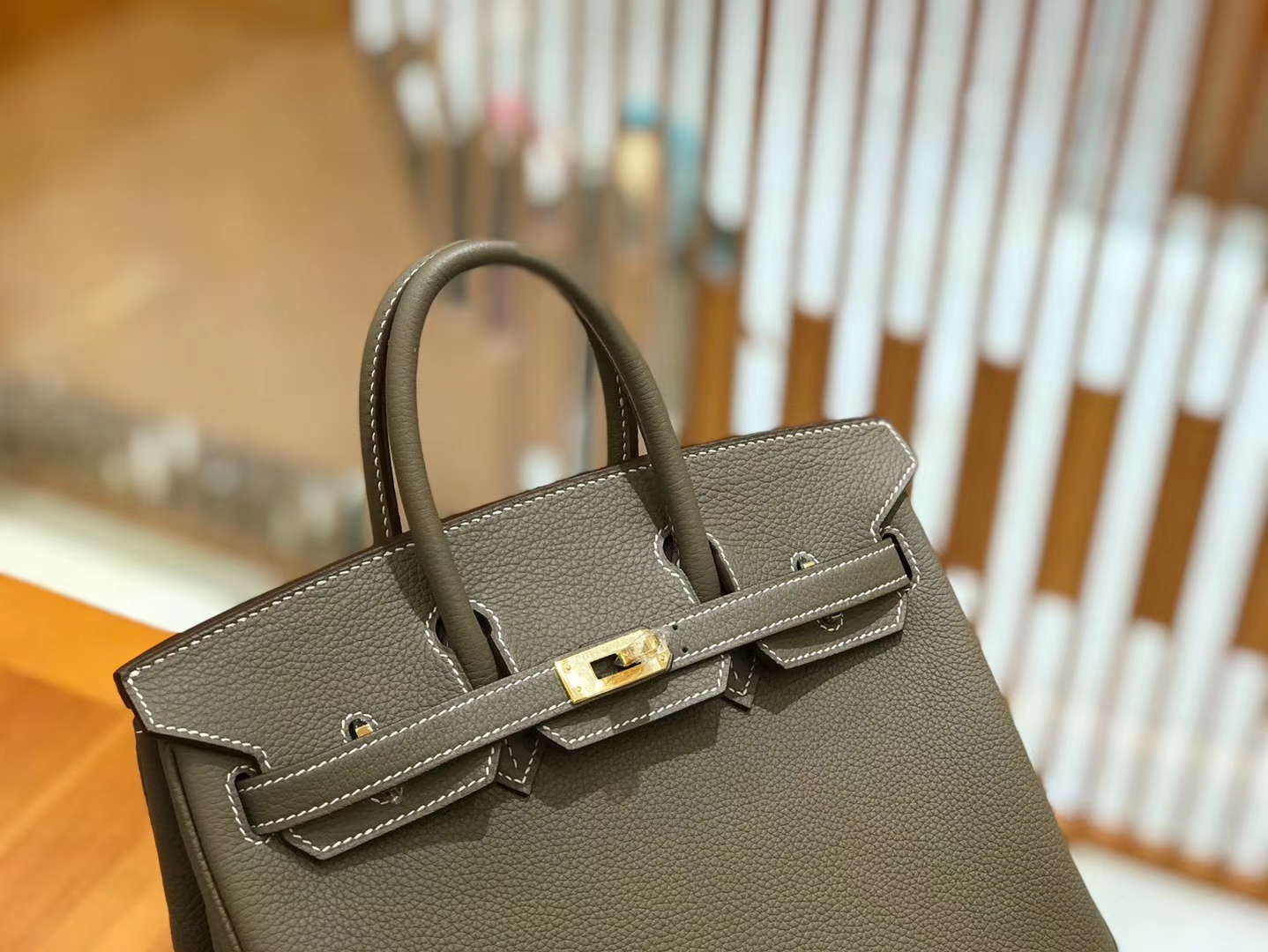 Hermès（爱马仕）Birkin 25cm 大象灰 Togo 牛皮 金扣 原版蜜蜡线 顶级手缝