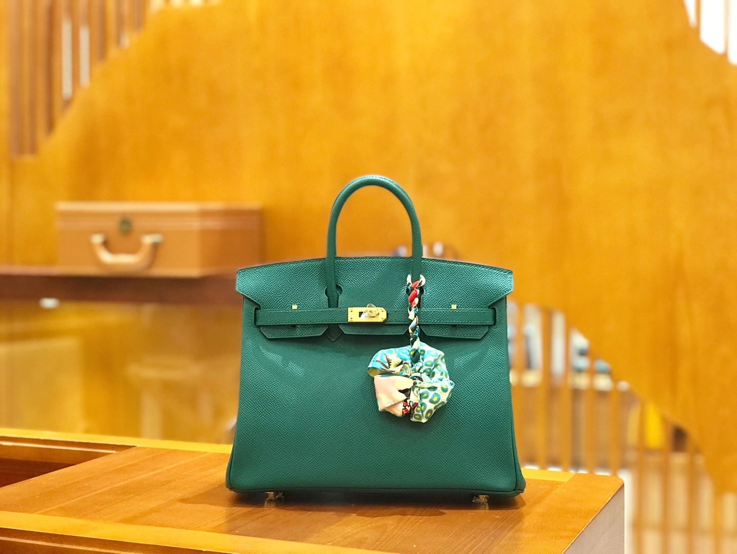 Hermès（爱马仕）Birkin 25cm 孔雀绿 Epsom掌纹小牛皮 金扣 原版蜜蜡线 顶级手缝