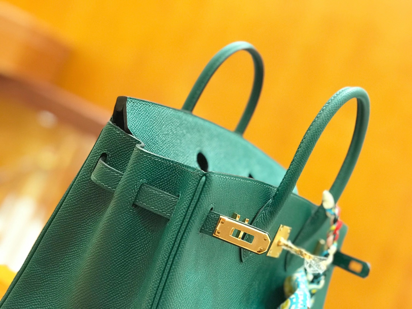 Hermès（爱马仕）Birkin 25cm 孔雀绿 Epsom掌纹小牛皮 金扣 原版蜜蜡线 顶级手缝