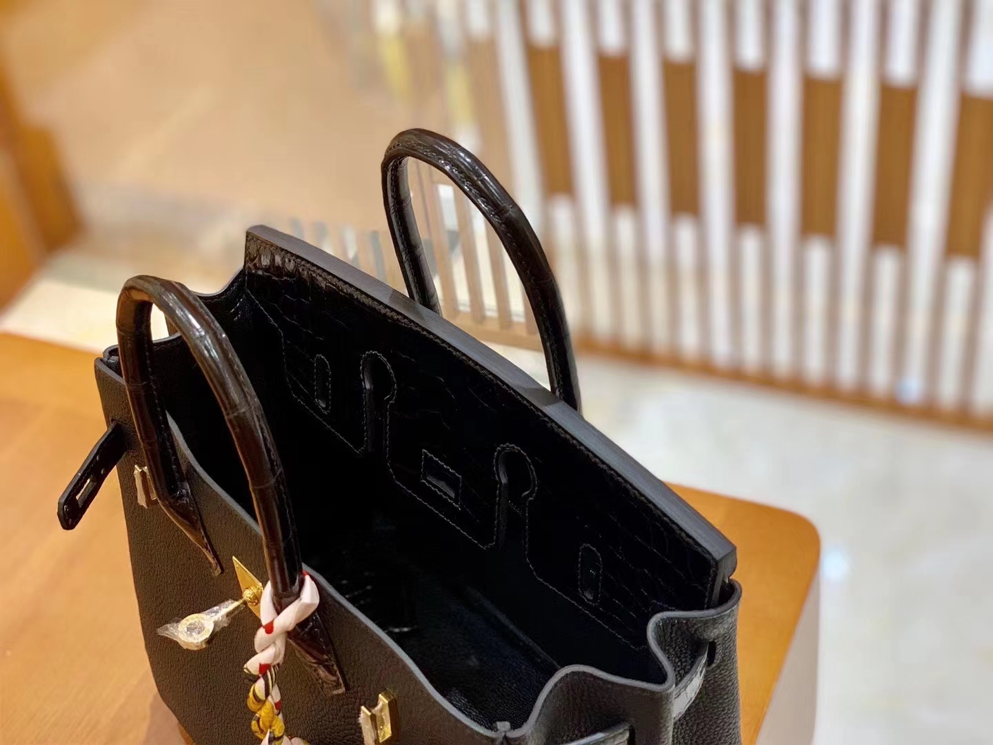 Hermès（爱马仕）Birkin Touch 25cm 经典黑 鳄鱼皮拼Togo皮 金扣 原版蜜蜡线 顶级手缝