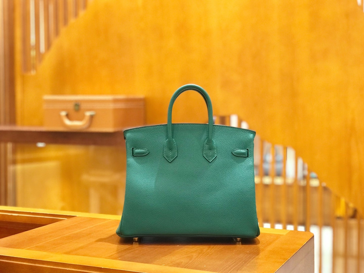 Hermès（爱马仕）Birkin 25cm 孔雀绿 Epsom掌纹小牛皮 金扣 原版蜜蜡线 顶级手缝