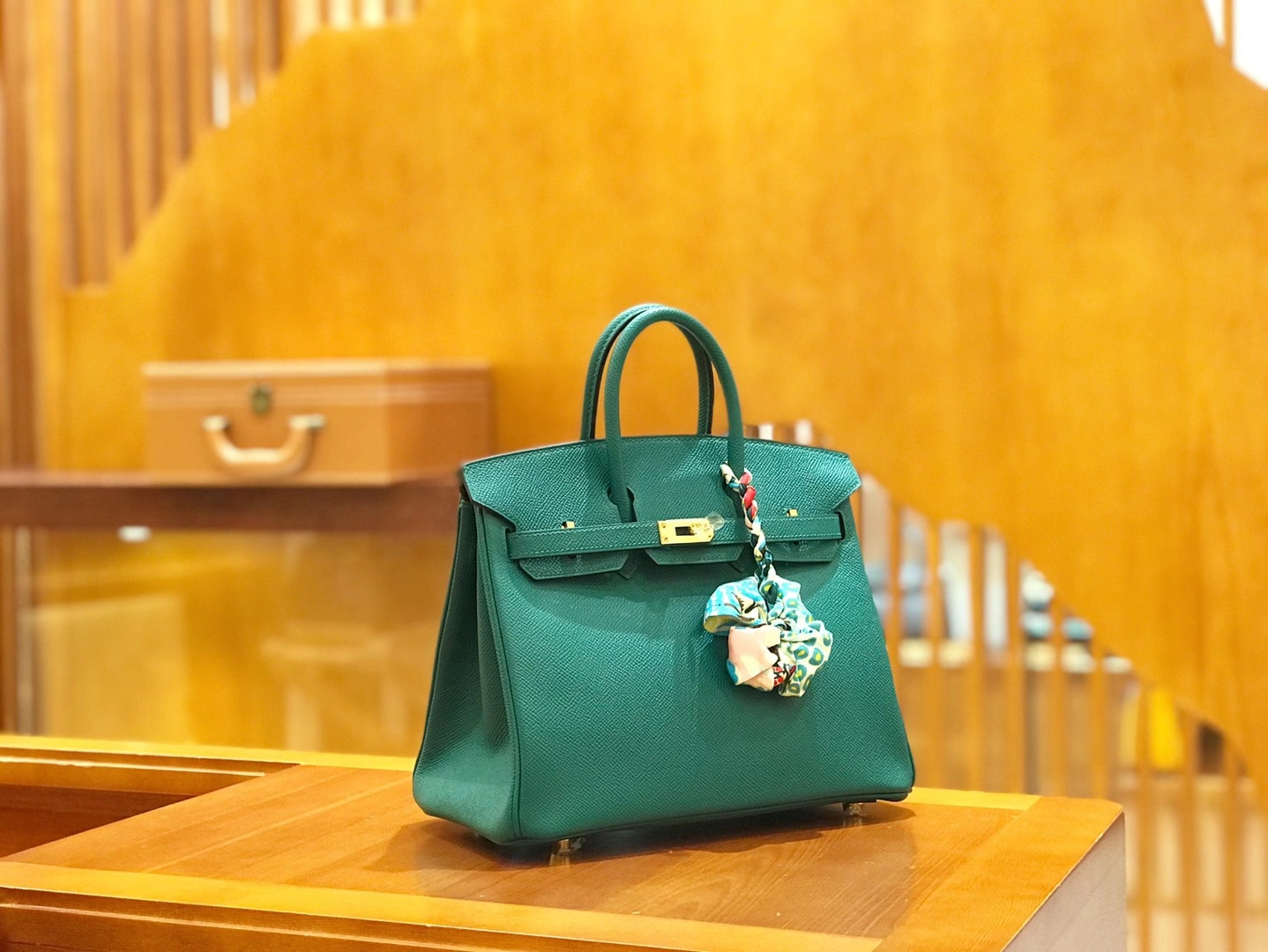 Hermès（爱马仕）Birkin 25cm 孔雀绿 Epsom掌纹小牛皮 金扣 原版蜜蜡线 顶级手缝