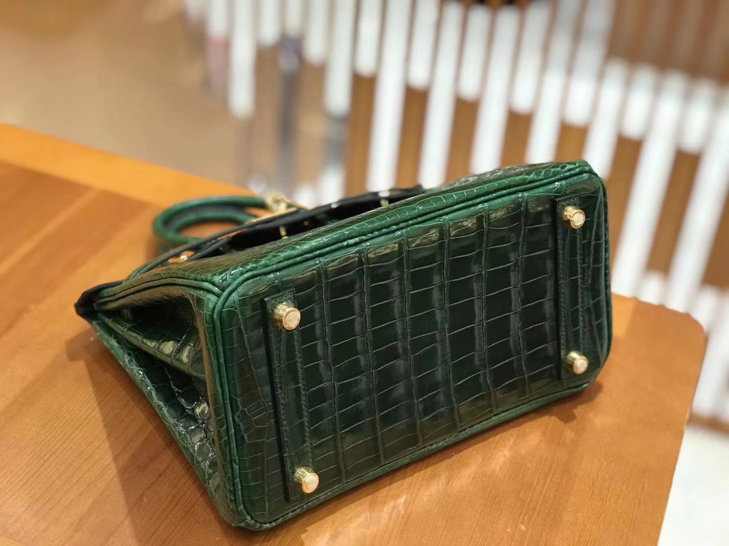 Hermès（爱马仕）Birkin 25cm 祖母绿 进口一级尼罗鳄鱼皮 蜡线 全手工缝制
