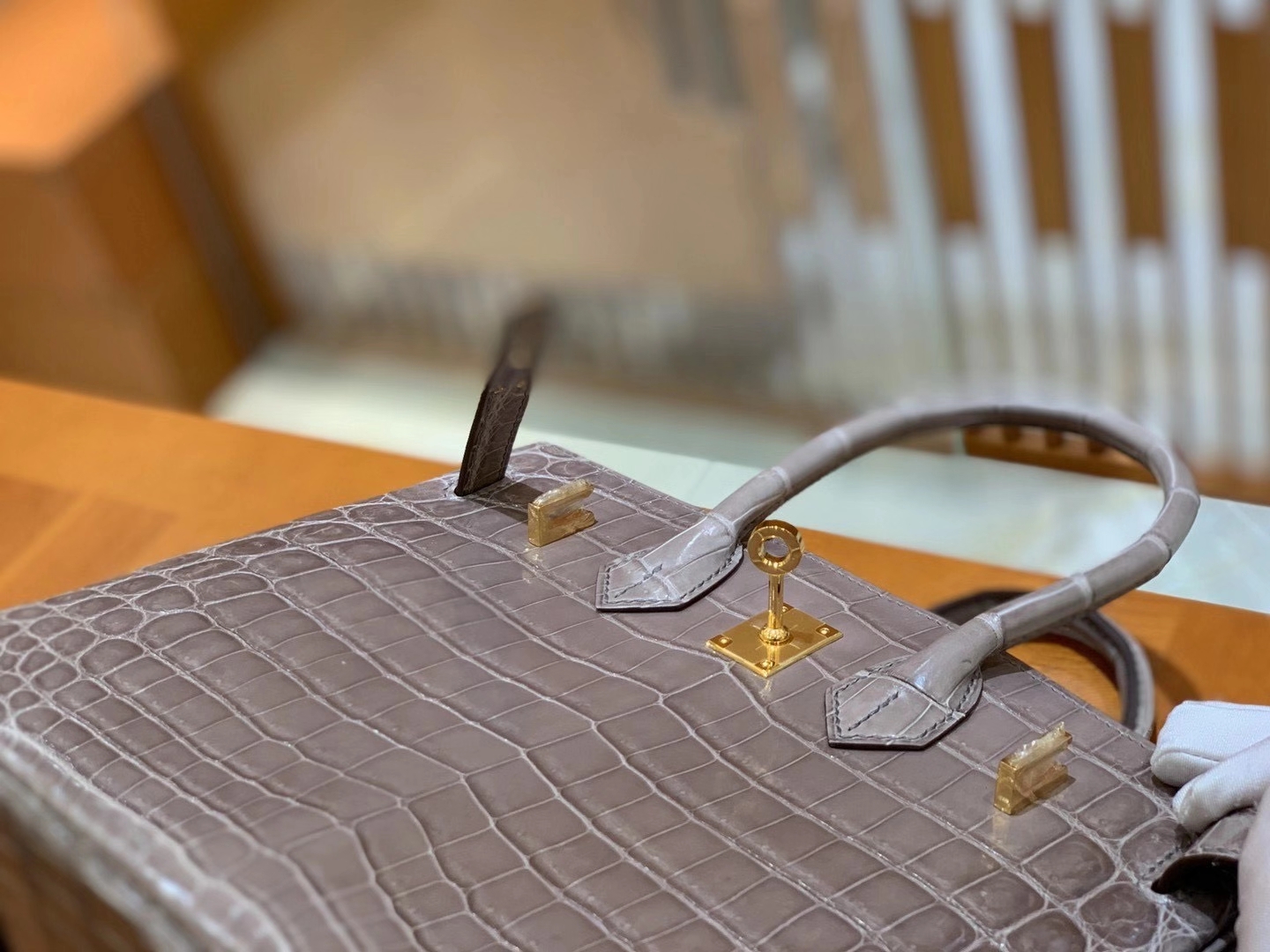 Hermès（爱马仕）Birkin 25cm 尼罗鳄鱼皮 大象灰 金扣 新增现货