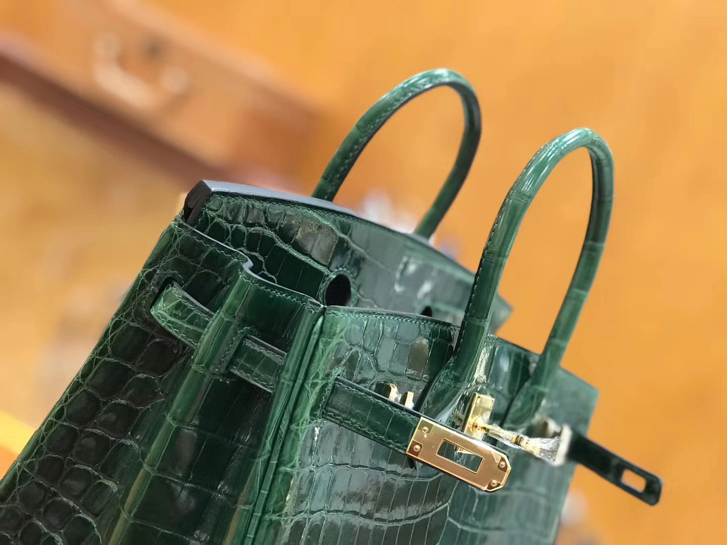 Hermès（爱马仕）Birkin 25cm 祖母绿 进口一级尼罗鳄鱼皮 蜡线 全手工缝制