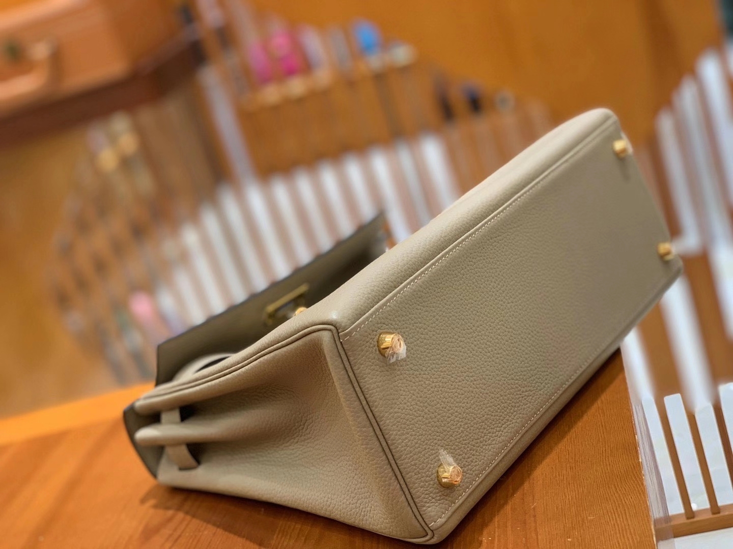Hermès（爱马仕）Kelly 25cm Togo 斑鸠灰 金扣 全手工缝制 鳄鱼皮高订版本