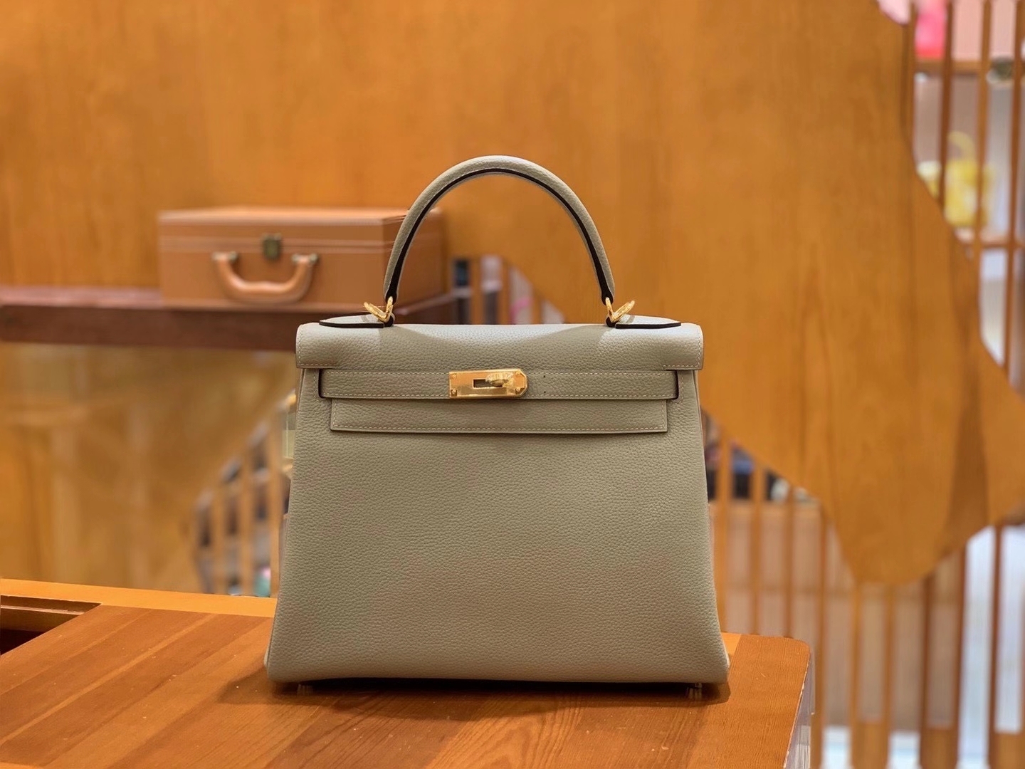 Hermès（爱马仕）Kelly 25cm Togo 斑鸠灰 金扣 全手工缝制 鳄鱼皮高订版本
